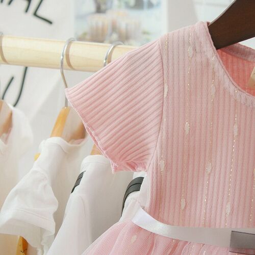 Newborn Baby Girl Pink Dress First Birthday Princess Party Wear For Kids Clothes 