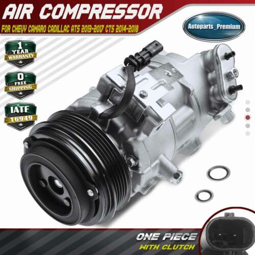 A/C AC Compressor w/ Clutch for Cadillac ATS 13-17 CTS 14-18 Chevy Camaro 16-19 