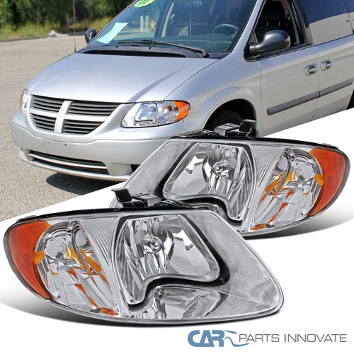 For 01-07 Caravan Town /& Country 01-03 Voyager Amber Euro Clear Headlights Pair