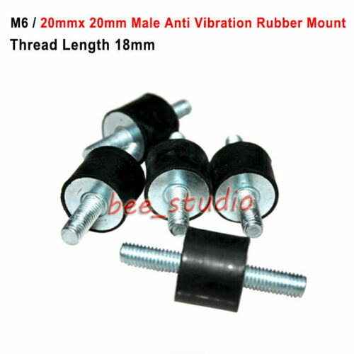 M6 Anti Vibration Rubber Mount male Car Boat Bobbin Isolator Damper 20mmx20mm