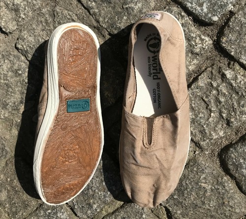 Natural World Chaussures 305e 621 Beige incroduic coton biologique changement Semelle Intérieure Lavable
