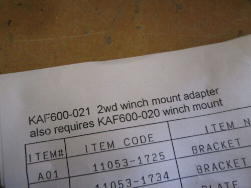 NOS Kawasaki OEM 2WD Winch Adaptor Mule 600 KAF600-021 