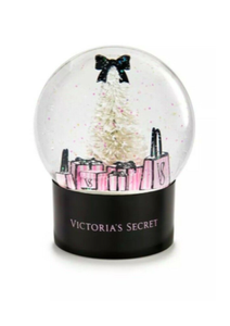VICTORIA SECRET 2019 HOLIDAY SNOW GLOBE CHRISTMAS SPARKLE GLITTER PINK BLACK NEW