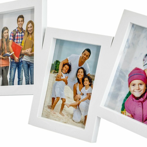 Collage de 5 images á 13x18cm cadre photo Cadre photo /"FOU/" Blanc