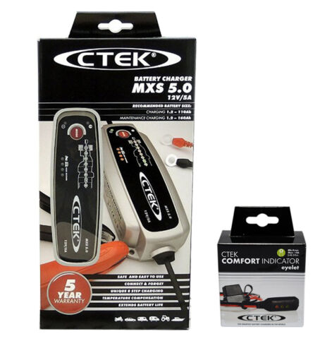 CTEK MXS 5.0 Cargador De Batería 12V M6 con ojales de confort 