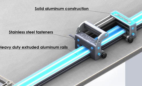 8 Ft rail Track Saw for Granite IMT Professional Wet Cutting Makita motor Rail