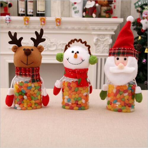 Christmas Snowman Santa Candy Filler Xmas Party Storage Bottle Decor Box Gift YG 
