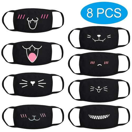 8pcs Cotton Anti Dust Mouth Face Mask Anime Kawaii Cartoon Cute Mask Lucky Bear