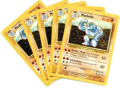 Pokemon Base Machoke Uncommon 34//102 Lot of 5 Cards