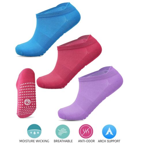 Xelay® Ladies Sports Yoga Gripper Socks Home Workout Hospital Ankle Liner UK 4-8