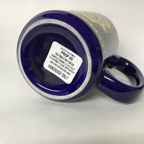 NBPD NEWPORT BEACH POLICE OFFICER PORCELAIN COBALT BLUE W GOLD COFFEE MUG NEW