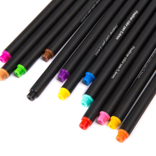 Set of 12/24 Fine Liner Paint Marker 0.4mm Drawing Sketching Writing Pen Color 