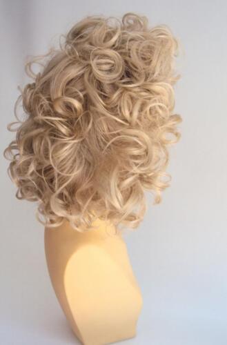 DELUXE SANDY CURLY BLONDE 1950s PINK LADIES GREASE COSTUME WIG 