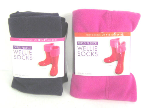 Girls RJM fleecey wellie socks SK305CDU 100/% polyester pink or purple