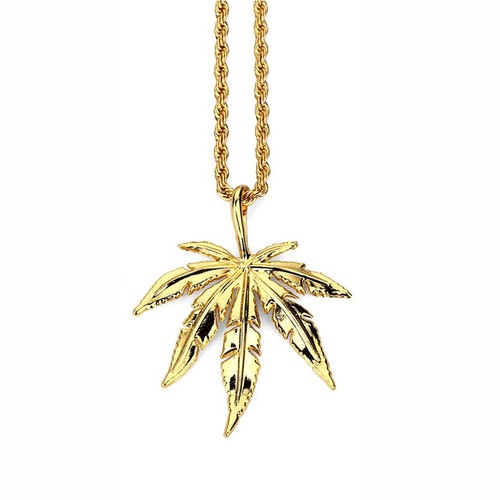 Men Women Hip Hop Hemp Leaf Necklaces Weed Herb Chains Hip Hop Jewelry