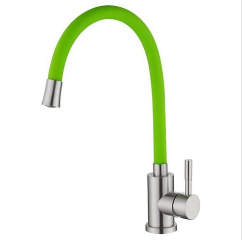Details about   4 Color Soft Swivel Tube Brass Body Kitchen Sink Single Handle Mixer Faucet Taps 