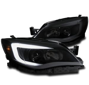 FOR 2008-2014 SUBARU IMPREZA WRX BLACK//SMOKE LED PROJECTOR HEADLIGHTS LAMPS NEW