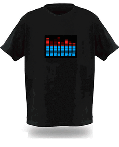 Sound Activated Electronic Light Up Rave Graphic Equalizer T-shirt All Sizes New
