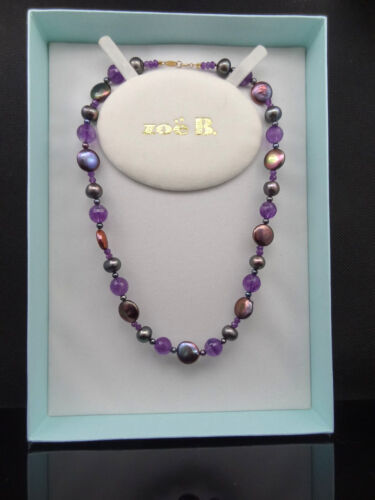Zoe B by Marissa ZN5077AMBKPL-17 Pearl Amethyst 14K Gold Necklace ~ Great Gift
