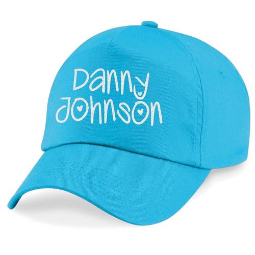 Kids Personalised Glitter Name Baseball Cap Printed Customised Hat Girls Boys