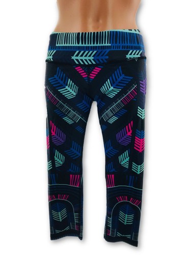 Mara Hoffman Active New Black Multi Print Crop Workout Pant Capri Retail $128
