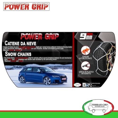 Catene da neve a rombo 9mm Peugeot 2008 pneumatico 205//50r17 2055017 OMOLOGATE