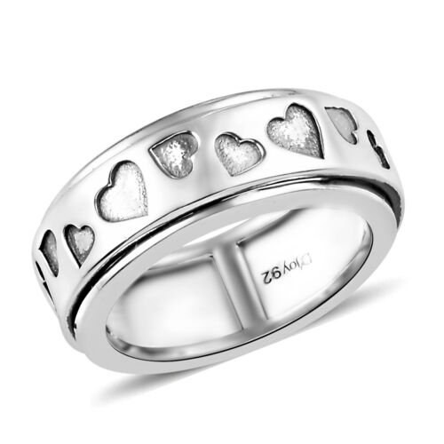 TVS-JEWELS I Love You Classic White Platinum Plated Sterling Silver Plain Ring Valentines Gift for Womens 