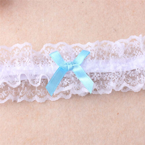 Double Color Lace Ribbon Bowknot Wedding Bridal Hen Gift Garters Adjust SexyPWB