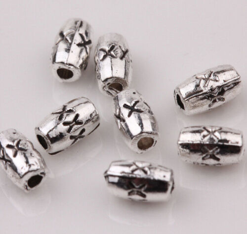 100pcs Tibet Silver Loose Spacer Beads Charms Jewelry Making Findings DIY Beads 