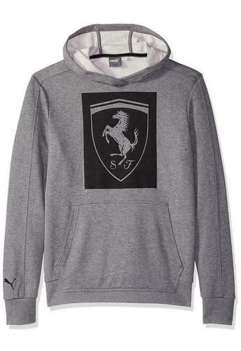 PUMA Men/'s Ferrari Big Shield Activewear Hoodie 576683-02 576683-03 Black Grey