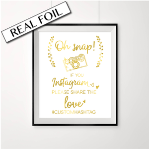 Oh Snap //// Social media sign //// gold print //// Wedding gold //// Camera //// PRETTY