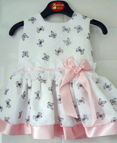 Baby Girl Spanish Style Butterfly Pattern Dress with Bow