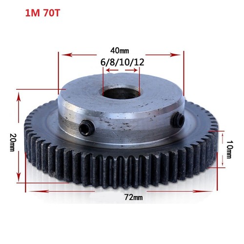 High Precision 1 Module 10T-150T Spur Gear Pinion Transmission Gear 45# Steel
