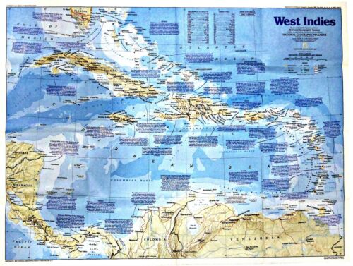National Geographic Map School Poster ⫸ 1987-11 West Indies Making of America