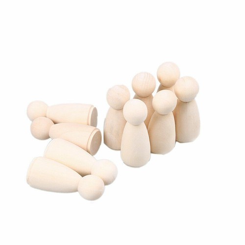 personas Madera Natural Madera Dura Peg Muñecas Cuerpos Pintado Hazlo tú mismo juguetes Regalo Niño 10 un