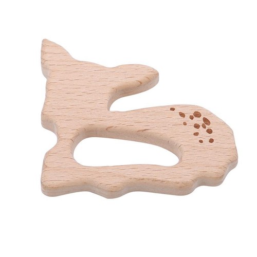 Baby Wood Teething Molar Rods Deer Shape Teething Teether Toddler FI