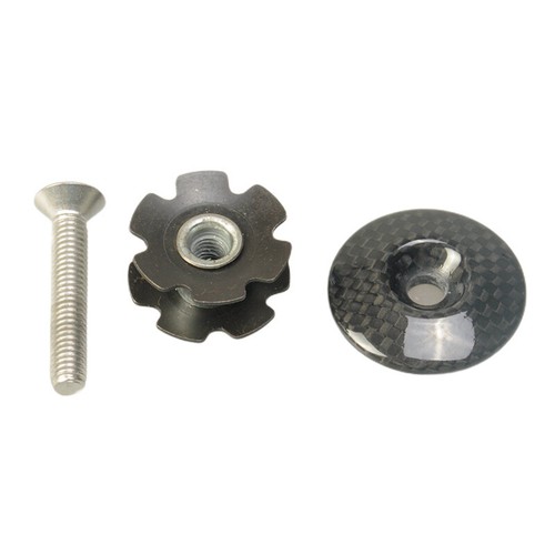 Bicycle Road Bike MTB Carbon Fiber Headset Star Nut Stem Top Cap Cover W// Screw
