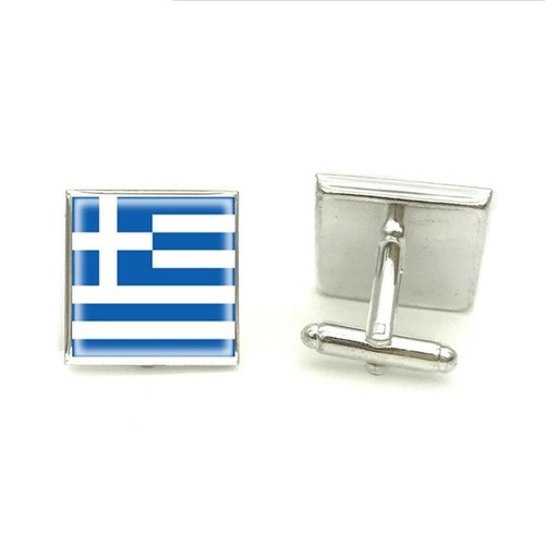 FREE UK P/&P W2376...CUFFLINKS FLAG OF GREECE GIFT BAG