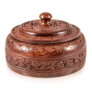 Masala Dabba Indian Wooden Large Spice Box Organizer Containers Without Spices 