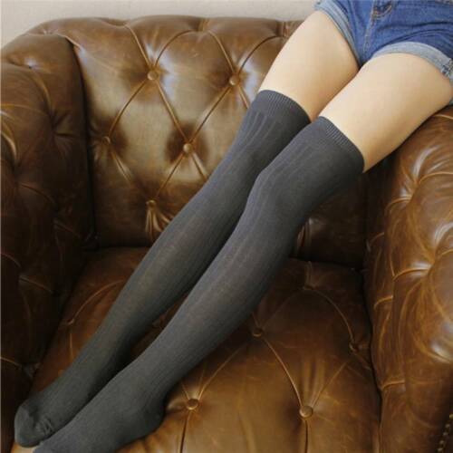 Ladies Women Girls Thigh-High Over the Knee Socks Long Cotton Stockings Warm C 