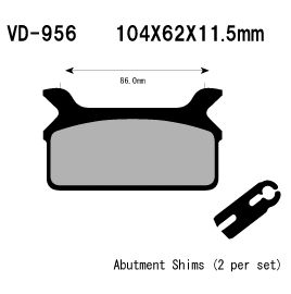 Vesrah Organic Rear Brake Pads VD-956