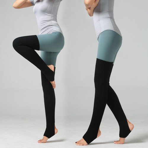 Women Yoga Socks Over Knee Long Socks Knitted Leg Warmer Dance Socks Leggings