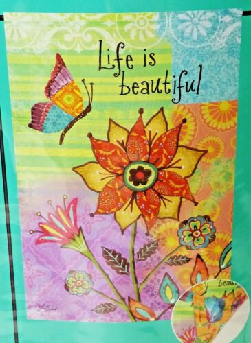 Details about  / Flower and Butterfly Life is Beautiful Garden Yard Flag 12.5/" x 18/" New Floral