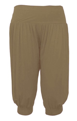 Ladies 3//4 Harem Baggy Shorts Women Plain Ali Baba Trousers Pants