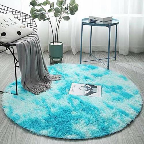 Circle Round Shaggy Rug Living Room Bedroom Carpet Floor Fluffy Mat Anti-Slip UK