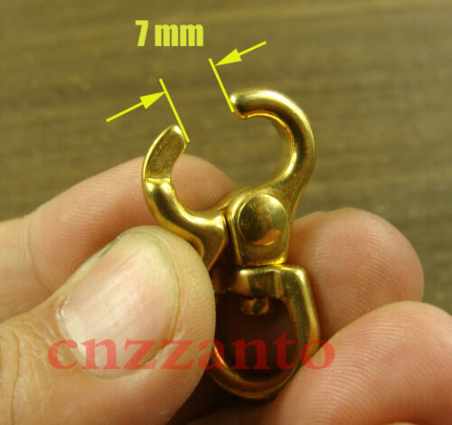 Solid Brass key chain ring snap shackle swivel eye hook clip Biker funker H721A 