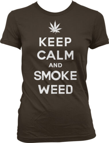 Pot Weed Marijuana Juniors T-shirt Keep Calm and Smoke Weed