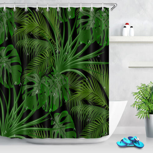 Garden Curtains Bathroom Supplies, Dark Green Fabric Shower Curtain