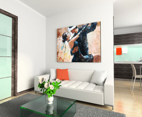 Wandbild Digitales Gemälde Tangotänzer mit weißem Hintergrund auf Leinwand