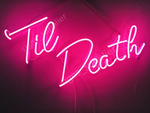 New Til Death Decor Artwork Room Wall Decor Acrylic Light Lamp Neon Sign 24&#034;